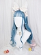 Evahair Haze Blue Long Wavy Synthetic Wig with Bangs