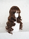 Evahair Brown Long Wavy Synthetic Wig with Wispy Bangs