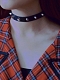 Evahair Gothic Black Rivet Choker