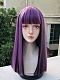 Evahair 2021 A Style Black and Purple Mixed Color Medium Straight Synthetic Wig with Bangs