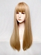 Evahair 2021 New Style Golden Long Straight Synthetic Wig with Bangs