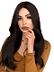Evahair Fashion Style Black Long Wavy Synthetic lace front Wig