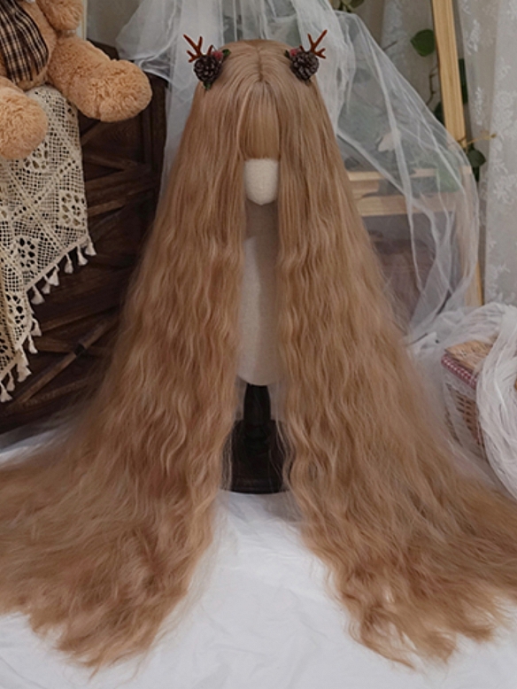 Evahair 2021 New Style Brown Super Long Wavy Synthetic Wig with Bangs 