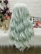 Evahair Green Mixed Color Long Wavy Synthetic Lace Front Wig