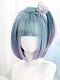  New Style Blue And Purple Short Straight Synthetic Wig 