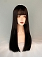 Evahair 2021 New Style Black Long Straight Synthetic Wig with Bangs and Hime Cut