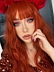 Evahair Orange Long Wavy Synthetic Wig with Bangs