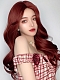 Wine red big wave centre parting vintage Lolita wig