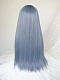 Evahair Grayish Blue Long Straight Synthetic Wig
