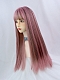 Evahair 2021 New Style Pink Mixed Long Straight Synthetic Wig with Bangs