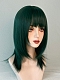 Evahair 2021 New Style Green Shoulder Length Straight Synthetic Wig with Bangs