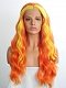 Evahair Orange and Fore Yellow Long Wavy Synthetic Lace Front Wig