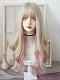 Evahair 2021 New Style Cute Blonde and Pink Mixed Color Long Wavy Synthetic Wig with Bangs