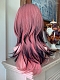 Preorder--Evahair 2021 New Style Grayish Pink and Black Mixed Color Medium Straight Synthetic Lace Front Wig