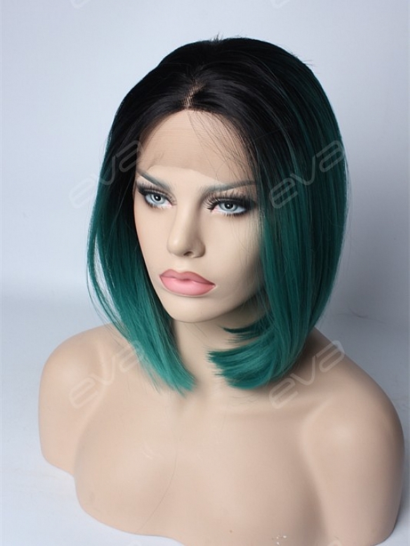 Teal Ombre Short Bob Synthetic Wig