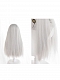 Evahair Long Silver Straight Synthetic Wig with Bangs