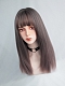 Evahair 2021 New Style Grey to Pink Ombre Long Straight Synthetic Wig with Bangs