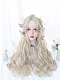 Evahair Beige Golden Color Long Wavy Synthetic Wig