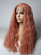 Lovely Peach with Slight Wavy Style Synthetic Lace Front Wig