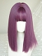 Evahair 2021 New Style Purple Medium Straight Synthetic Wig with Bangs