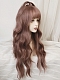 Evahair 2021 New Style Brown Mixed Long Wavy Synthetic Wig with Bangs