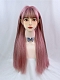 Evahair 2021 New Style Pink Mixed Long Straight Synthetic Wig with Bangs