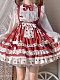 Evahair adorable whitenand red long sleeve lolita dress