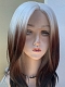 Preorder--Evahair 2021 New Style Silver to Brown Ombre Medium Straight Synthetic Lace Front Wig