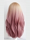 Evahair 2021 New Style Golden to Pink Long Wavy Synthetic Wig with Bangs