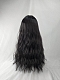 Evahair Black Long Natural Wavy Synthetic Wig with Bangs