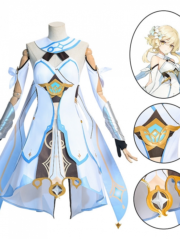 Evahair Genshin feminine lead Lumine cosplay costume