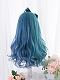 Evahair Half Blue and Half Green Long Wavy Synthetic Wig with Bangs