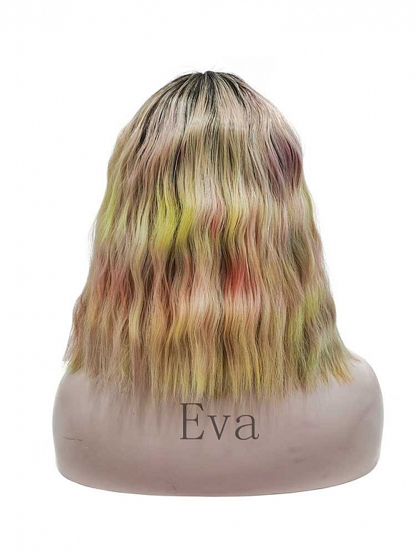 Evahair Colorful Shoulder Length Wavy Synthetic Lace Front Wig