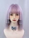 Evahair 2021 New Style Purple and Blue Mixed Color Short Straight Synthetic Wig with Bangs and Layered Hime Cut