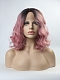 Pink Wavy Lob Synthetic Lace Front Wig