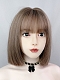 Evahair 2021 New Style Falx Brown Shoulder Length Straight Synthetic Wig with Bangs