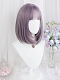 Evahair Grayish Purple Shoulder Length Bob Straight Synthetic Wig with Bangs
