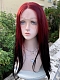 Evahair 2022 New Style Red to Black Ombre Long Straight Synthetic Lace Front Wig