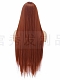 Wine red Long straight hair fiber headgear front lace wig