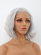 Silver Short Wavy Chin Length Synthetic Lace Front Wig