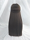 Evahair Cool Brown Color Long Straight Synthetic Wig with Bangs