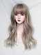 Evahair 2021 New Style Grey Slight Wavy Synthetic Wig with Bangs