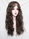 Evahair 2022 New Style Brown Long Wavy Synthetic Wig with Side Bangs