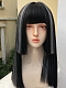 Evahair 2021 New Style Black and Grey Mixed Color Synthetic Wig with Bangs and Hime Cut