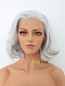Silver Short Wavy Chin Length Synthetic Lace Front Wig