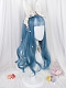 Evahair Haze Blue Long Wavy Synthetic Wig with Bangs