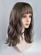 Evahair 2021 Linen Grey Medium Wavy Synthetic Wig with Bangs