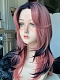 Preorder--Evahair 2021 New Style Grayish Pink and Black Mixed Color Medium Straight Synthetic Lace Front Wig