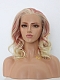 Rose and Blonde Highlighted Color Wavy Synthetic Lace Front Wig