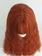 Evahair Dark Orange Long Wavy Synthetic Wig with Bangs